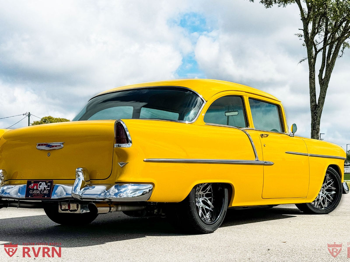 1955 Chevy Truck with custom 18x8J deep dish forged wheel front view, classic trucks wheels