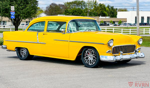 Hardware and assembly detail on forged 18x8 wheel for 1955 Chevy Truck