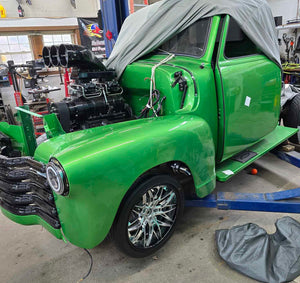 RVRN RV-T081 forged wheel deep dish profile for 1951 Chevy Truck, custom wheel design and machining