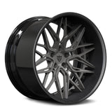 RV-T081 | CUSTOM FORGED 2-PIECE WHEELS showcasing deep dish design and aggressive multi-spoke style for Lamborghini models.
