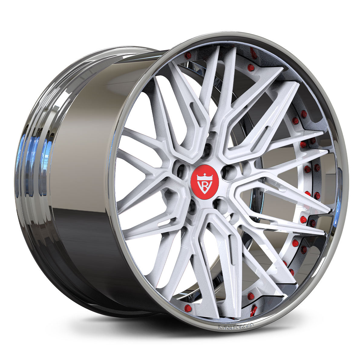 RV-T081 | CUSTOM FORGED 2-PIECE WHEELS, custom lamborghini wheels featuring deep dish and multi-spoke design.