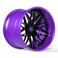 Purple and black 2-piece deep dish wheels RV-T081 designed for Dodge vehicles.