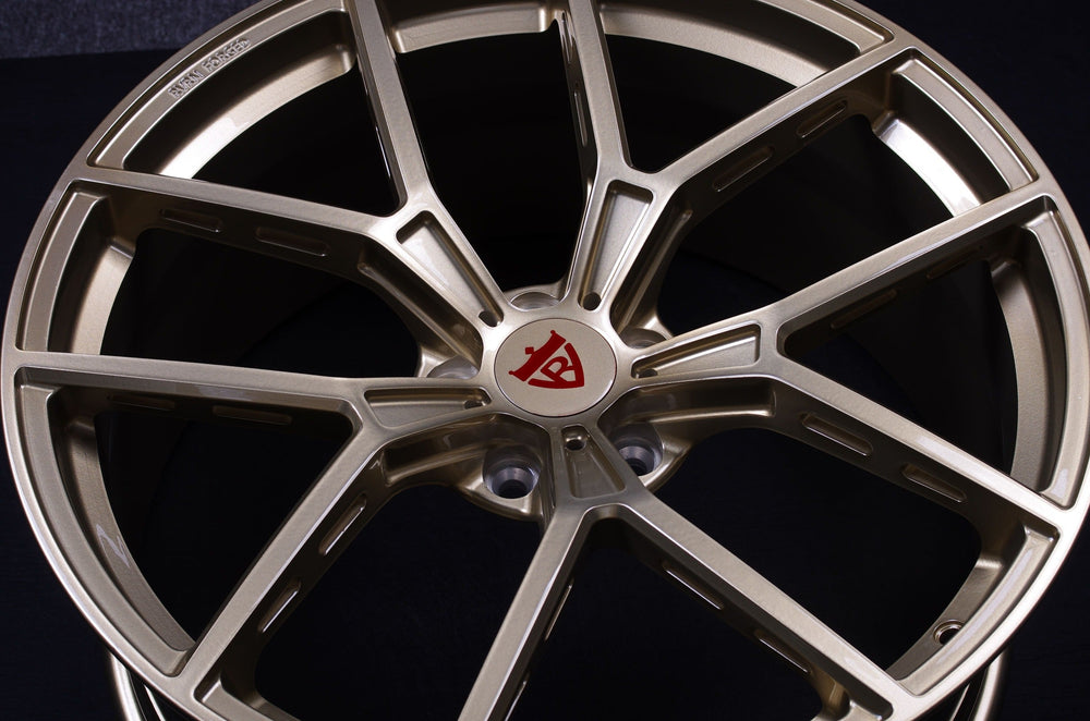 Tesla Model Y on RVRN RV-MB373 forged wheels in Gold (photo 02)