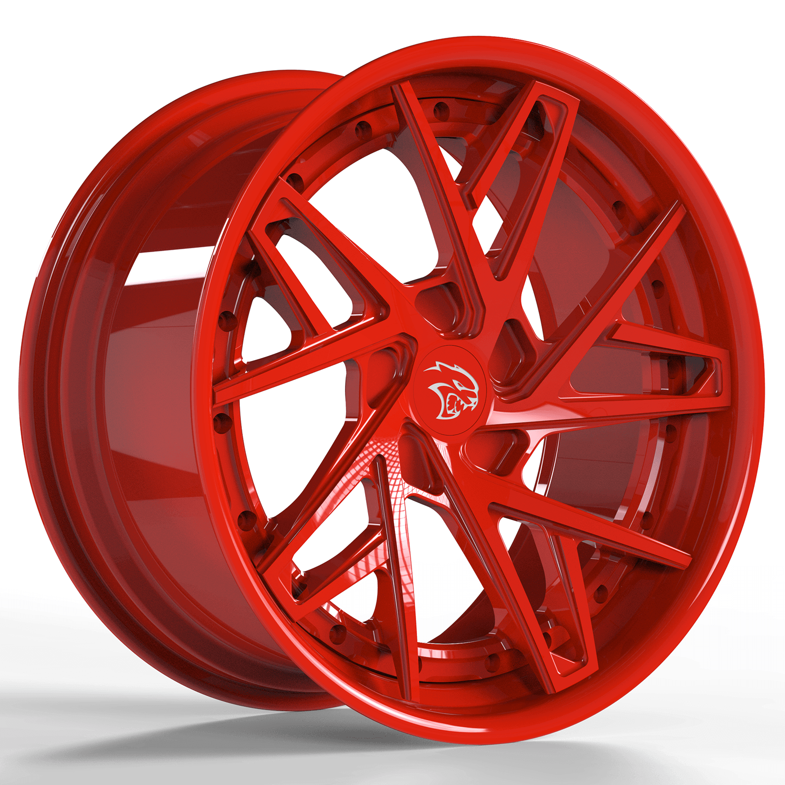 2 PIECE FORGED GLOSS BLACK AND RED WHEEL SERIES: RV-DS74 - RVRN WHEELS