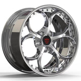 19inch staggered custom wheels for 2008 Audi R8-forged 2-piece chrome rims RV-DS016-RVRN Forged