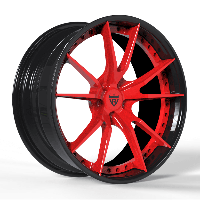 2 PIECE FORGED RED AND BLACK WHEELS SERIES: RV-DS477 - RVRN WHEELS