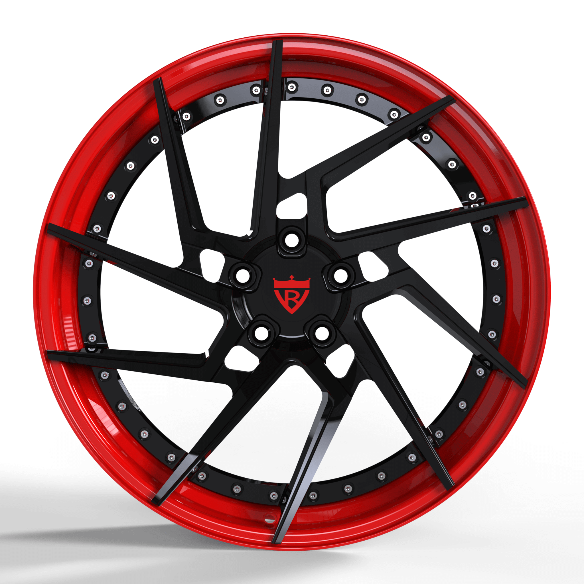 CUSTOM 2 PIECE FORGED CANDY RED WHEEL: RV-DF041-RVRN FORGED