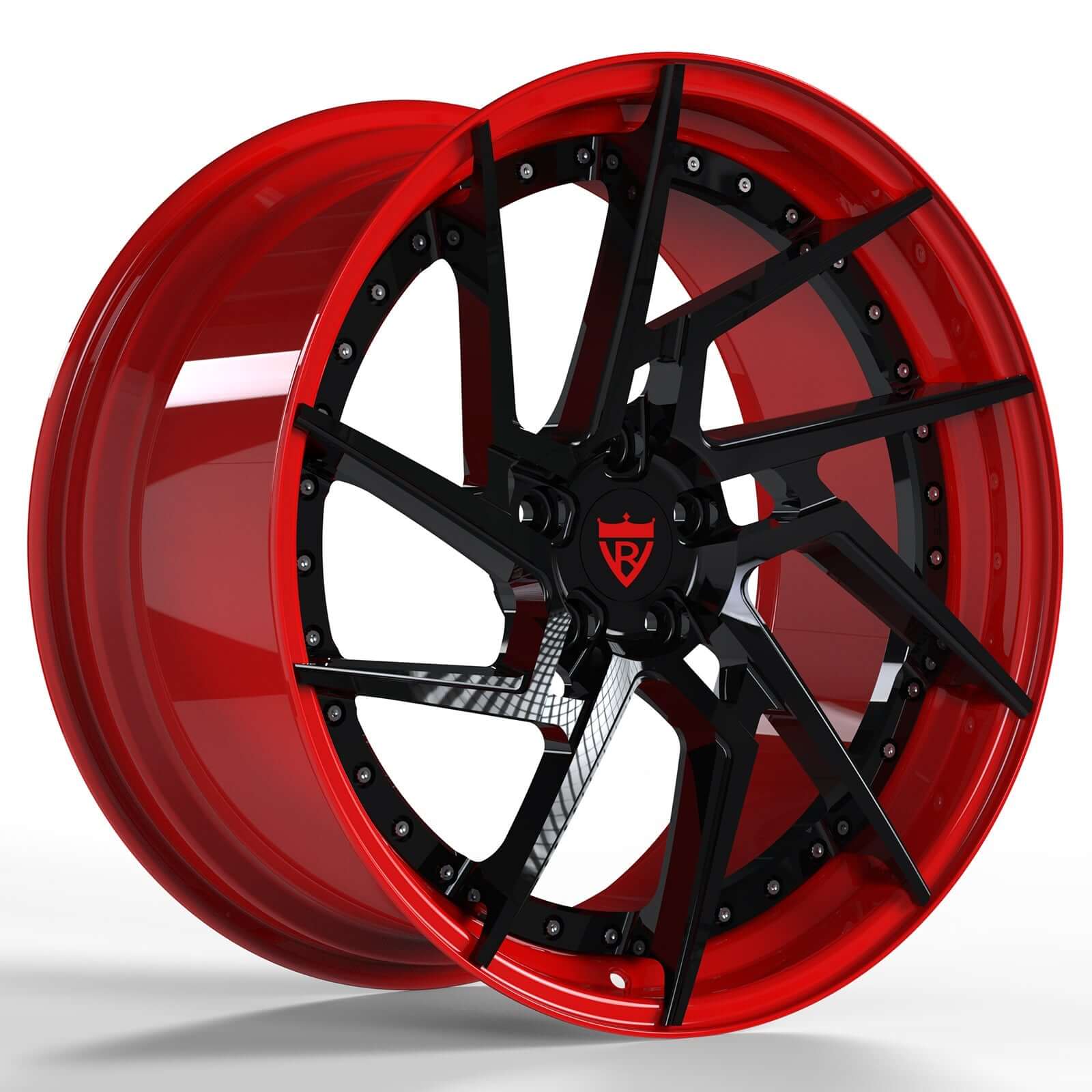 CUSTOM 2 PIECE FORGED CANDY RED WHEEL: RV-DF041-RVRN FORGED