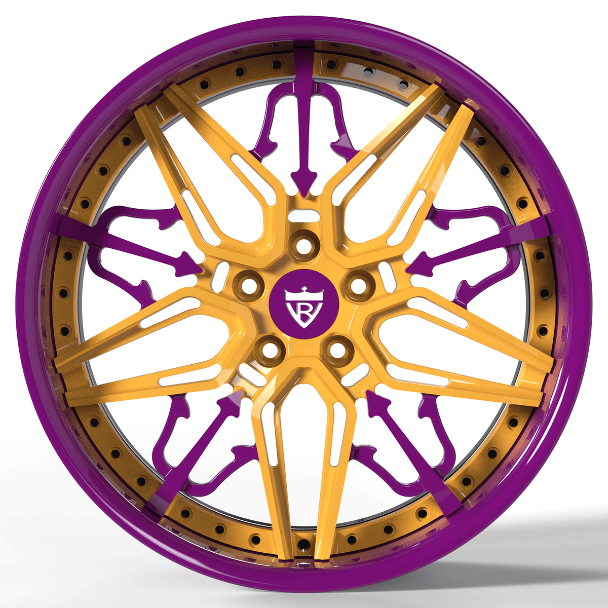 Custom Maserati Wheels & Rims-RM01-Fully Forged 2pc Series-Purple and black rims-RVRN Forged