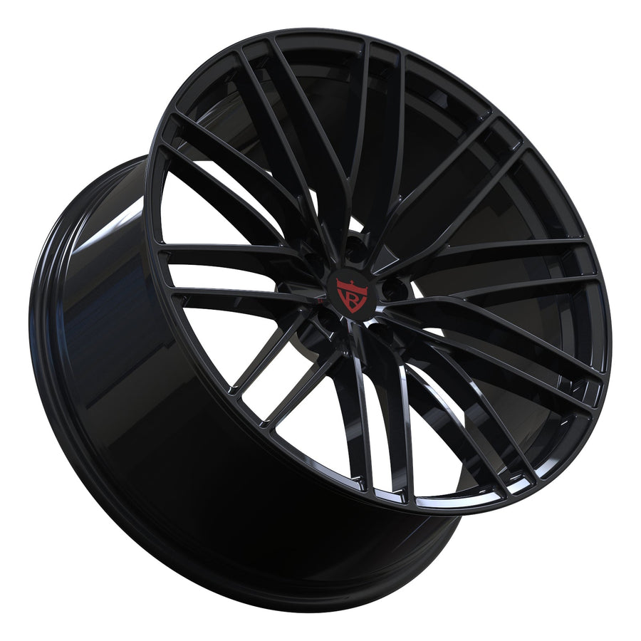 custom forged Audi rims Y spoke structure detail RV-MQ81 monoblock lightweight forged wheel engineering close-up