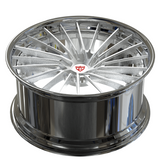 Custom forged 2-piece Audi S5 wheel showcasing a striking multi-spoke design and polished finish.