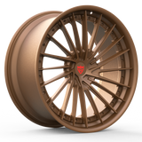 Custom forged 2-piece wheels for Audi S5 featuring a bronze finish and aggressive multi-spoke design.