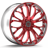 Custom Forged Lincoln MKZ Wheels Custom Forged Monoblock Red Rims 