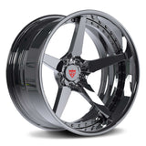 DF14 Chrome 5 spoke custom forged deep dish wheels-RVRN Wheels