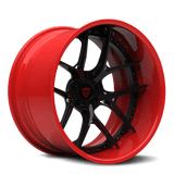 CUSTOM 2-PIECE CONCAVE RED AND BLACK FORGED WHEEL : RV-DR08D