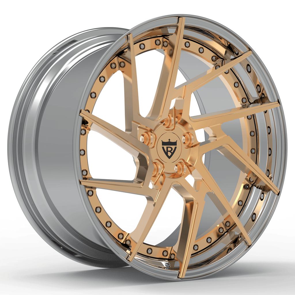 CUSTOM 2 PIECE CUSTOM CHROME BLACK FORGED WHEELS RV-DF041