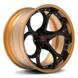 CUSTOM 2 PIECE FORGED GLOSS BLACK AND RED WHEELS SERIES: RV-DS016 - RVRN WHEELS