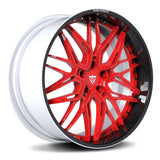 CHEVY CAMARO AFTERMARKET WHEELS&RIMS: DEEP DISH RED BALCK AND WHITE RIMS-RV-T081 SERIES-RVRN FORGED