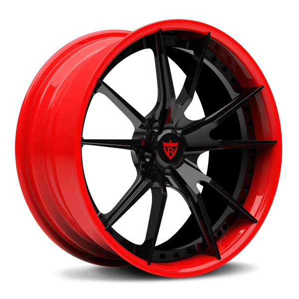 CUSTOM 2 PIECE FORGED RED AND BLACK WHEELS SERIES: RV-DS477 - RVRN WHEELS