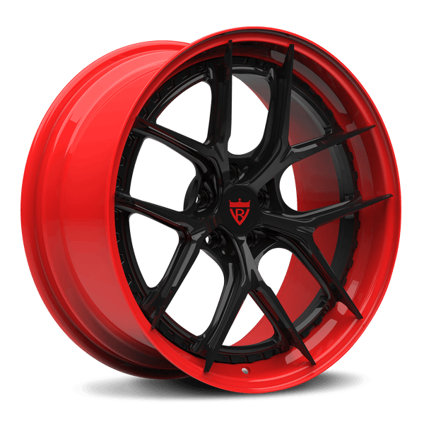 CUSTOM 2 PIECE FORGED RED BLACK WHEELS SERIES: RV-DB179 - RVRN WHEELS
