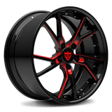 RVRN Wheels RV-DR12 Series Custom Porsche Cayenne 21 Inch Wheels - Red and Black Rims