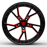 RVRN Wheels Porsche Cayenne 21 Inch Custom Wheels - RV-DR12 Series with Red and Black Finish-2-Piece