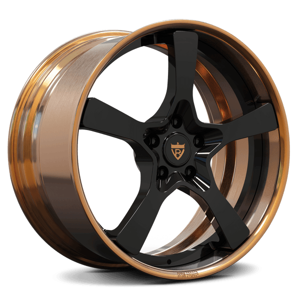 Copper and black staggered 22-inch wheels for 2011 Porsche Cayenne - 5-spoke forged rims