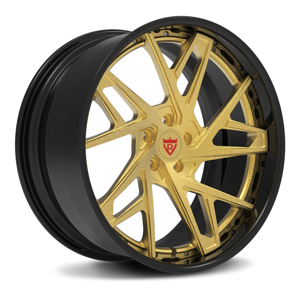 Custom Cadillac CTS-V Gold Wheels: RV-DS74 Forged 2pc Wheels