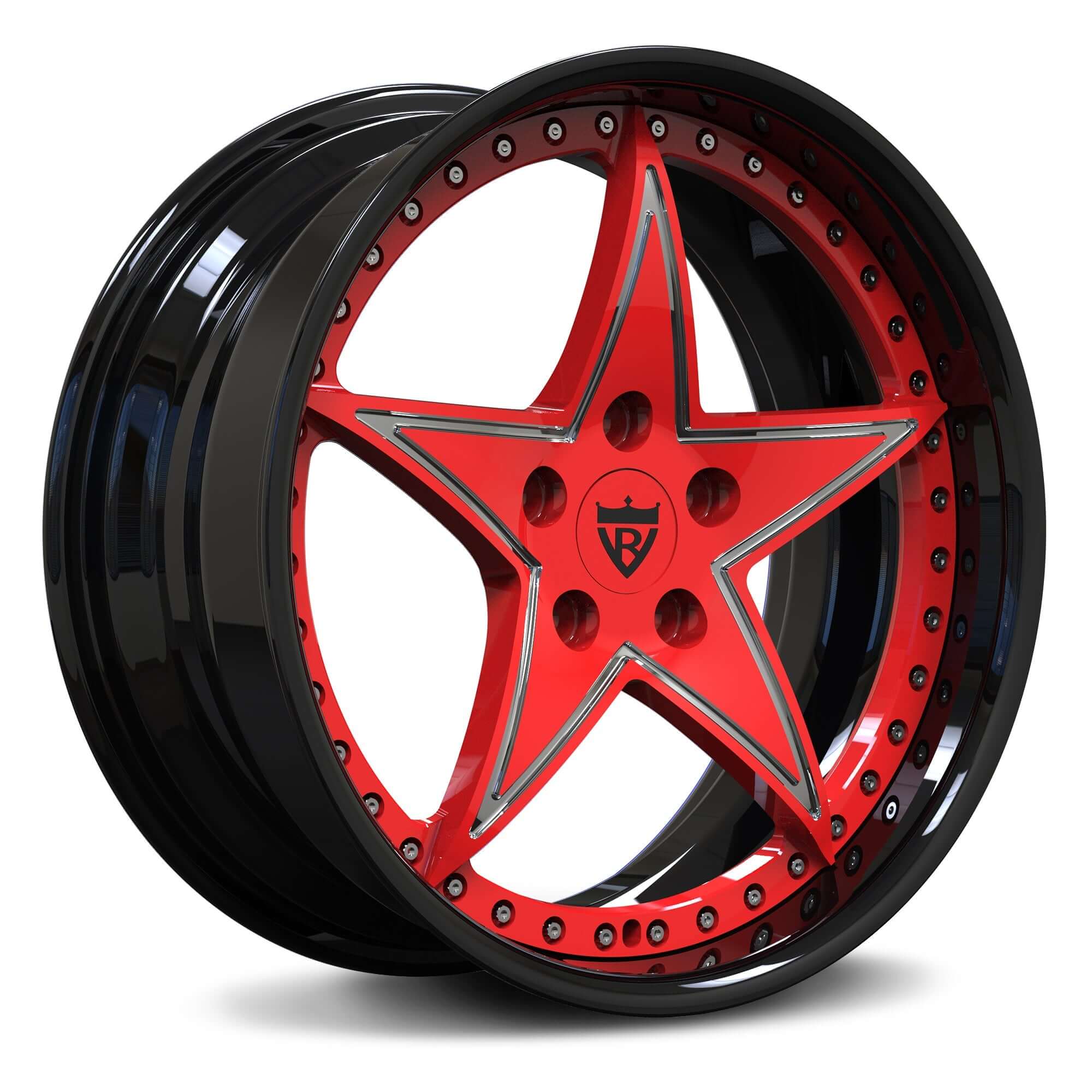 Custom Rv Rims CUSTOM FORGED 2-PIECE STAR DEEP LIP WHEELS: RV-DR02