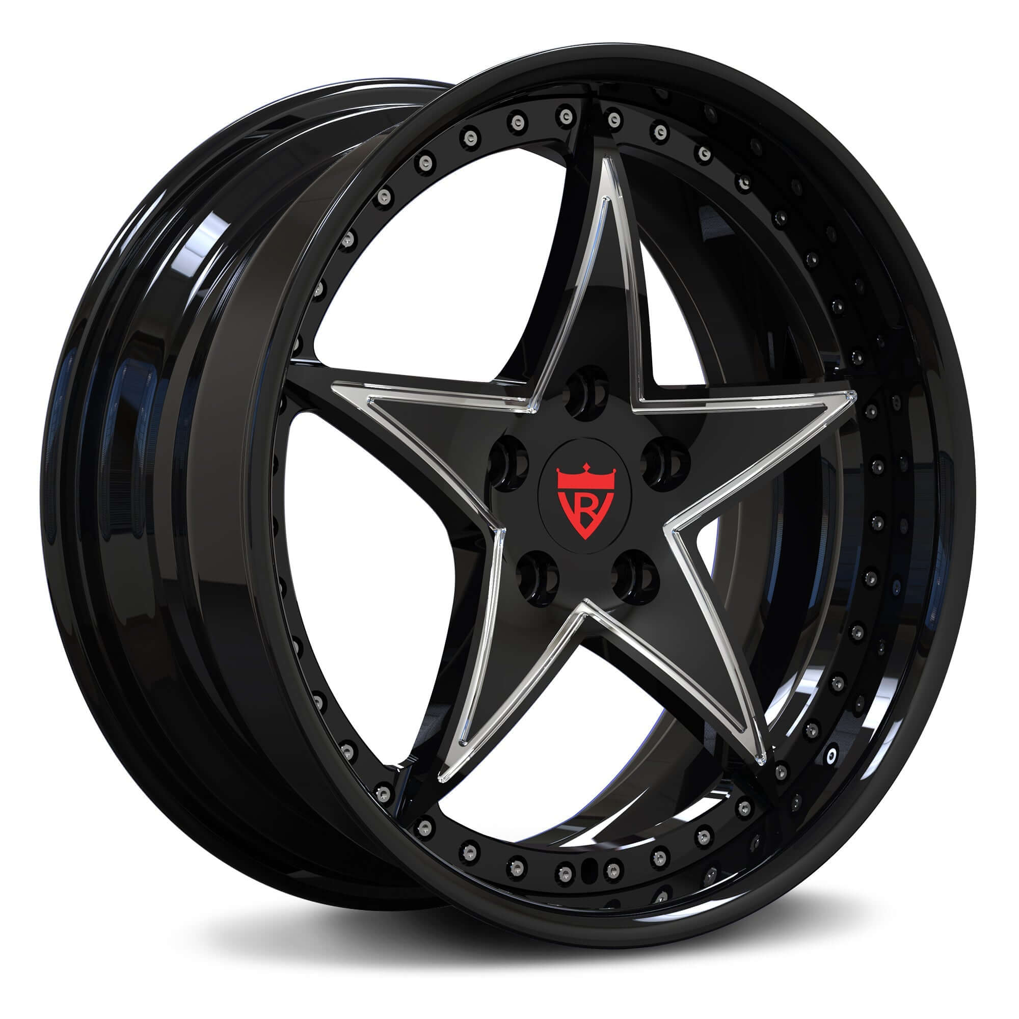 CUSTOM FORGED 2-PIECE STAR DEEP LIP WHEELS: RV-DR02