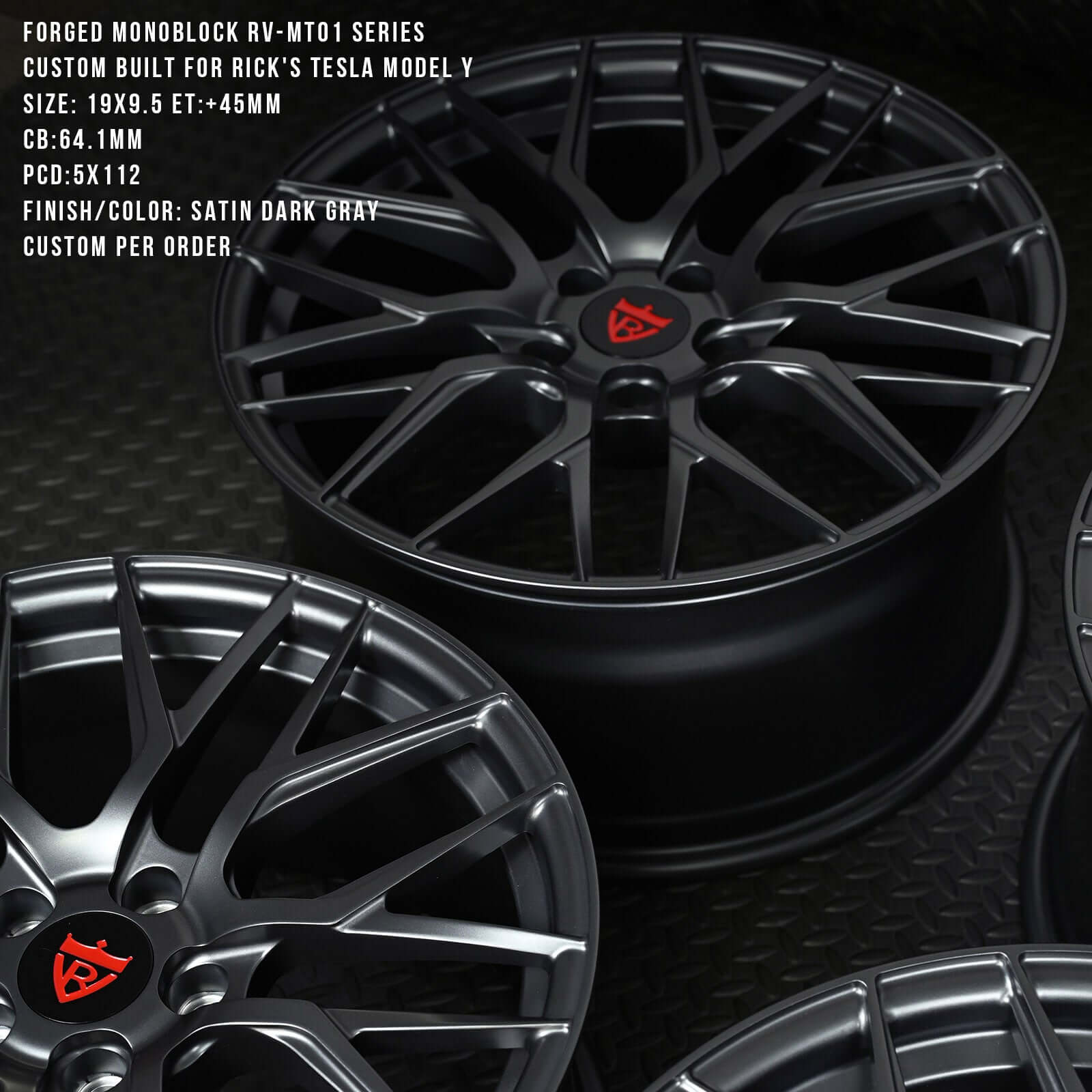 Custom Forged Tesla Model Y Performance Wheels: RV-MT01