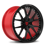 6 lug dodge viper y spoke monoblock black and red wheels 