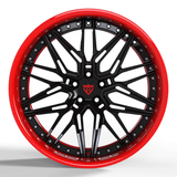 Red Black Rims-Custom Deep Dish Forged 2pc Wheels-T081 Series-RVRN Forged