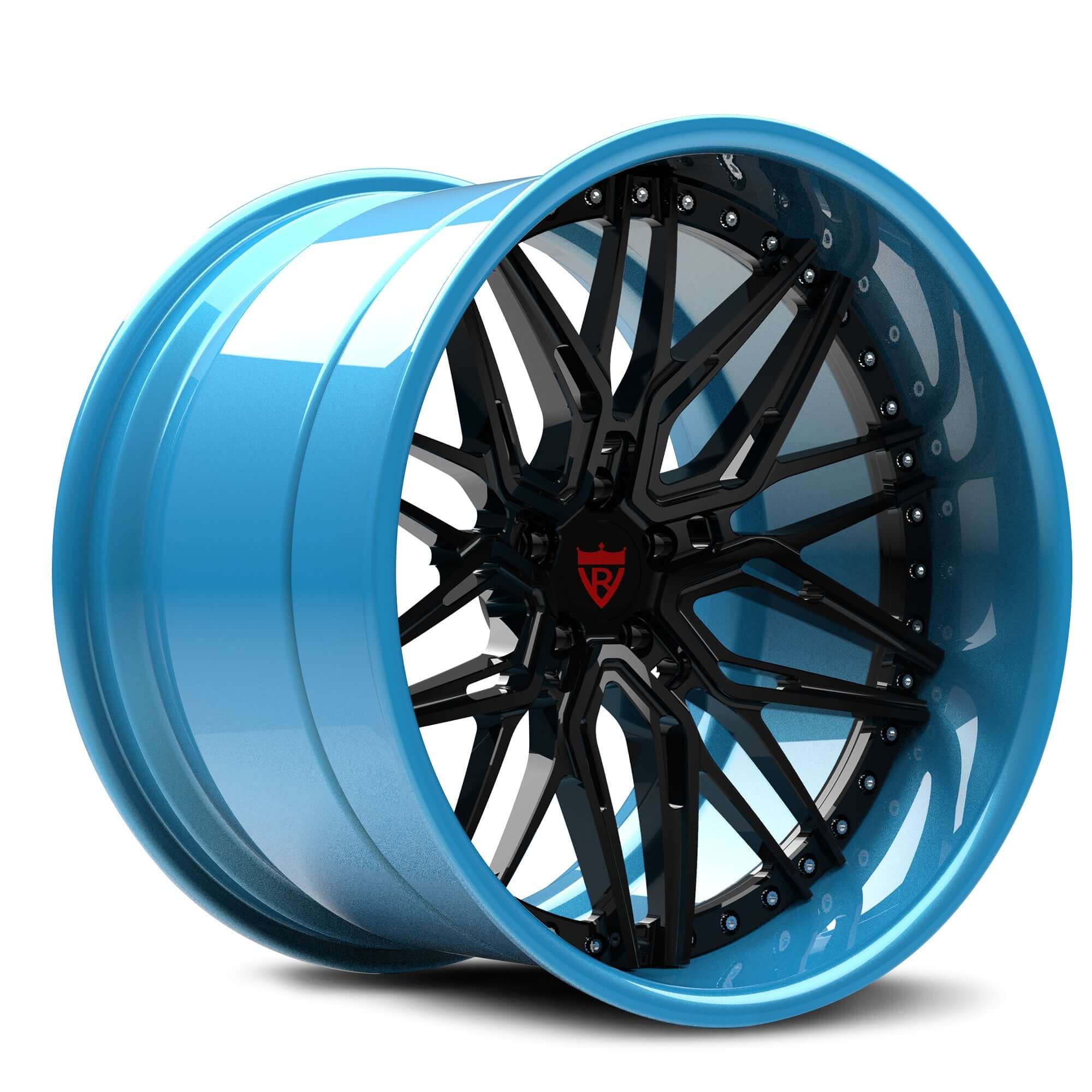 Blue Red Car Wheels