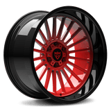 DEEP DISH FORGED RED BLACK MONOBLOCK WHEELS: RV-HR88 - RVRN WHEELS