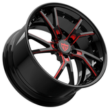 Luxury Custom Porsche Wheels - RVRN Wheels RV-DR12 Series Red and Black Forged Rims for Porsche Cayman