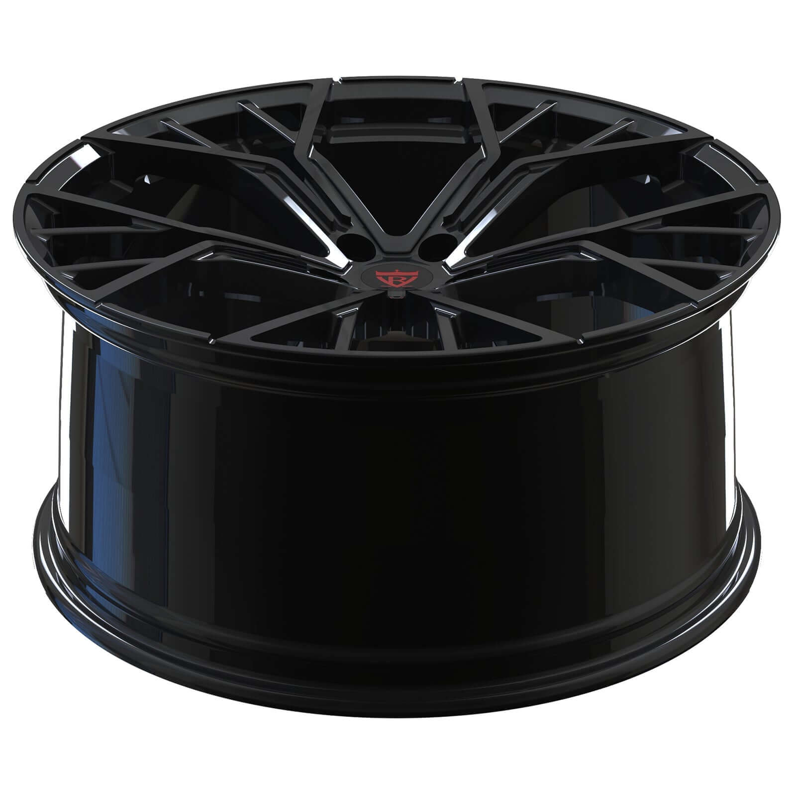 CUSTOM 1 PIECE FORGED WHEELS: RV-MB704 black alloy wheel showcasing intricate design for corvette c7 forged wheels.