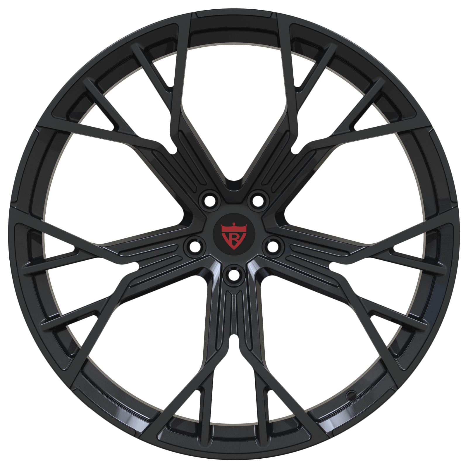 CUSTOM 1 PIECE FORGED WHEELS: RV-MB704 in sleek black finish showcasing custom design and precision engineering.