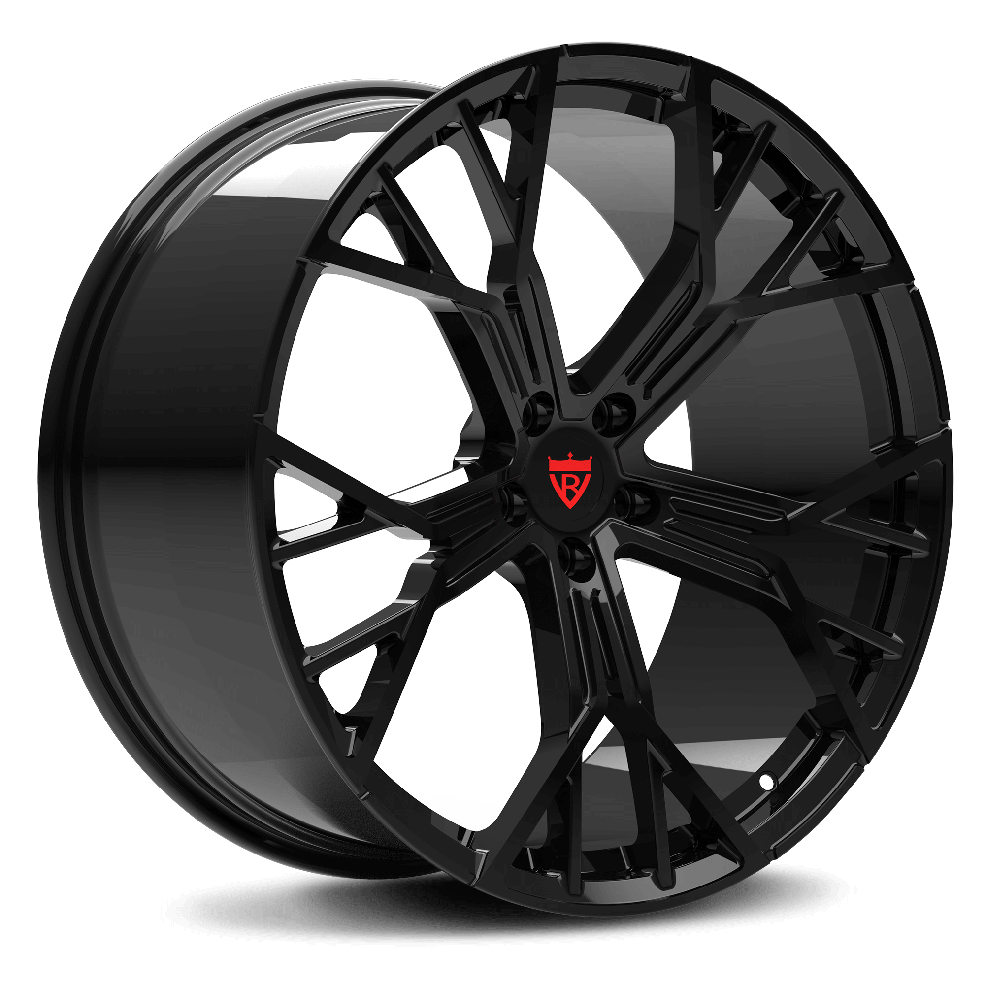 CUSTOM 1 PIECE FORGED WHEELS: RV-MB704, black custom forged wheel for Corvette C7, 15'-26' sizes available.