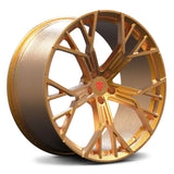 CUSTOM 1 PIECE FORGED WHEELS: RV-MB704 in gold finish for Corvette C7 custom wheels.