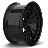 Custom 2-piece forged black wheels for Audi RSQ8 and Q8, featuring an aggressive multi-piece design.