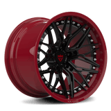 RVRN RV-C081 custom forged deep dish wheel black with red accents for Audi performance builds and aggressive street fitment