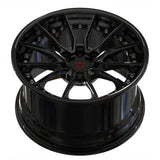 RVRN RV-DB082 gloss black forged multi spoke wheels for Dodge Viper, featuring custom 6 lug fitment, 2-piece construction and deep dish performance styling
