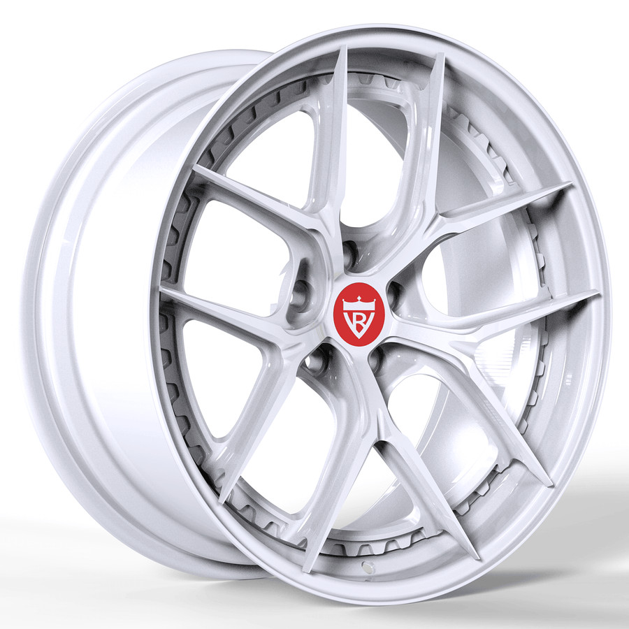 RVRN RV-DB179 lightweight forged white wheels with modern Y spoke design for Audi performance vehicles