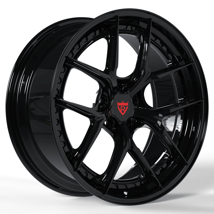 RVRN RV-DB179 custom forged 2-piece Y-spoke wheels for the Acura MDX, showcasing an all-black finish, a distinctive Y-spoke profile, and lightweight performance styling for a clean, modern SUV appearance.