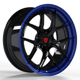 RVRN RV-DB179 black and blue forged Y spoke wheels for Corvette C8 Z06 custom forged wheels