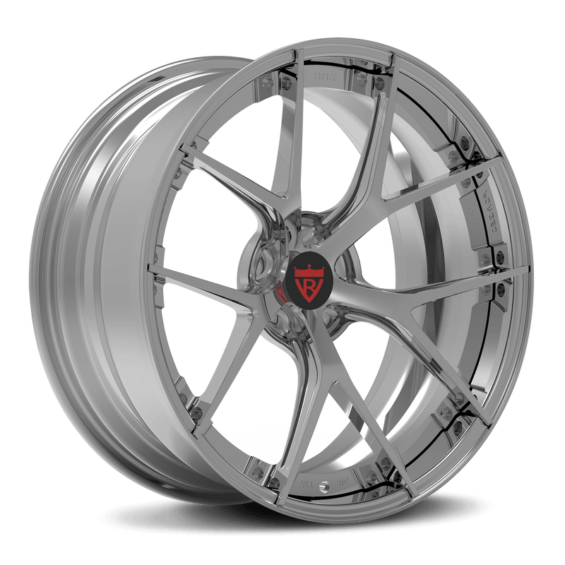 RVRN RV-DB189 custom forged Y spoke chrome wheels for Ford Mustang performance builds