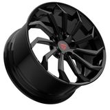 RVRN RV-DC01 black forged Corvette wheel featuring custom two-piece construction and lightweight performance engineering