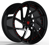 RVRN RV-DF041 custom forged 2-piece directional wheel for BMW M4 in black finish