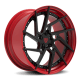 RVRN RV-DF041 custom forged 2-piece directional wheel for Porsche 911 in black with red finish